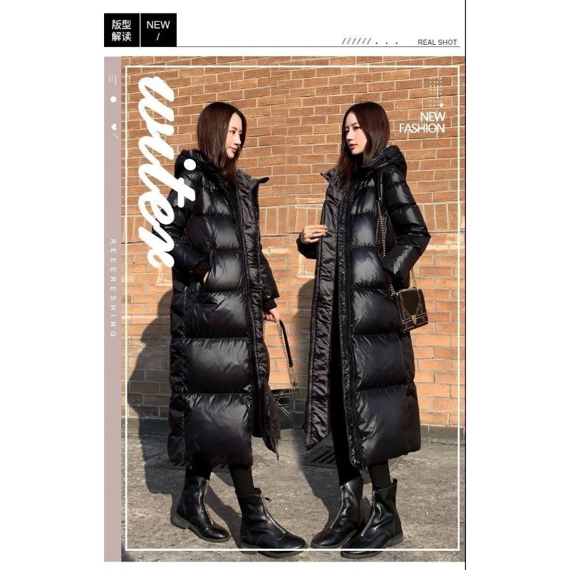 แจ็คเก็ตความยาวถึงเข่า สไตล์เกาหลี สำหรับฤดูหนาว ทำจากผ้าฝ้าย - รูปที่ 4