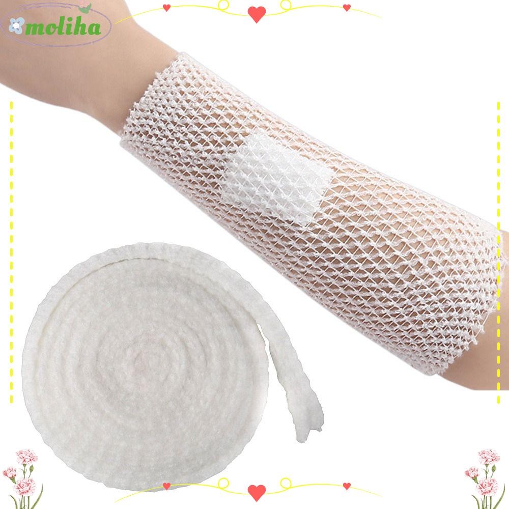 MOLIHA Tubular Bandage, Fix Breathable Bandage 2M ความยาวยืดหยุ่นแผล Dressing, เครื่องมือทรงกระบอกรูปร่างสีขาว Tubular Gauze ตาข่ายท่อ Joint