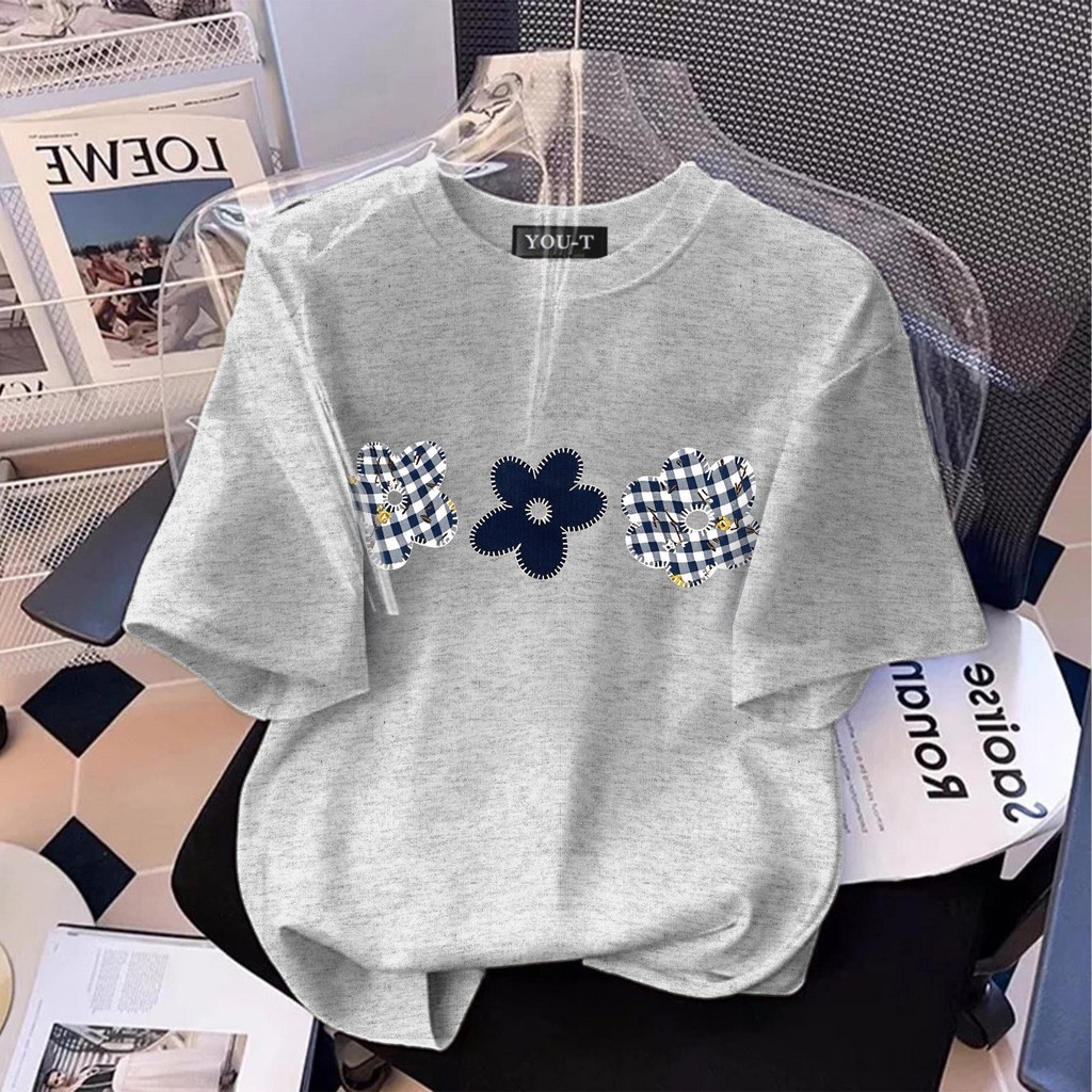 TeeTwoOneเสื้อลายดอก เหลือง เสื้อน่ารัก สื้อยืด oversize รูปที่ 3