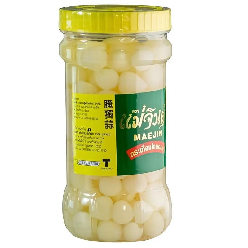 แม่จินต์ กระเทียมโทนดอง 870กรัม Mae Jin Pickled Garlic 870g.