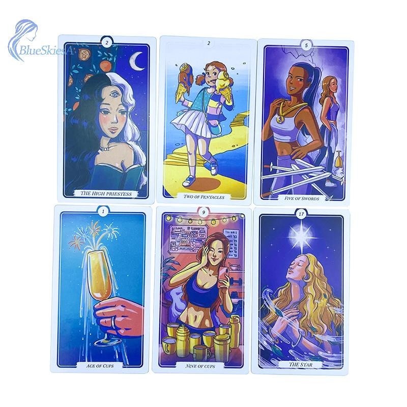 BL 12*7 ซม.Wake Me Up Tarot Card Prophecy Divination Deck Family Party Board Game Beginners Cards Fo
