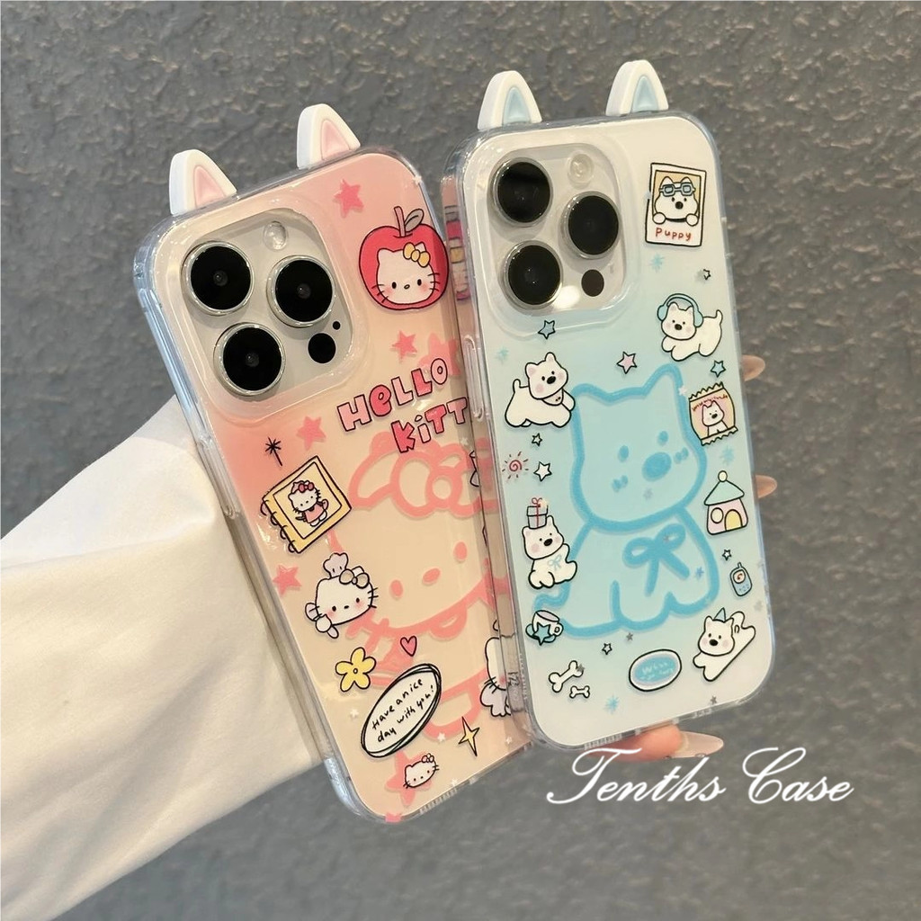 สําหรับRedmi 14C 13C 13 12C 12 10C 10 9A 9T 9C 10Aหมายเหตุ 14 13 12 11 10 9s Pro 3DหูKitty West Highlandเคสโทรศัพท์ปกอ่อน