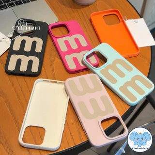 เคสไอโฟน XR สำหรับ IPhone 17 air 13 11 16 15 12 14 Pro Max XR X XS Max 16 7 8 Plus เคสตัวอักษร M การ์ตูนแฟชั่นเรียบง่าย
