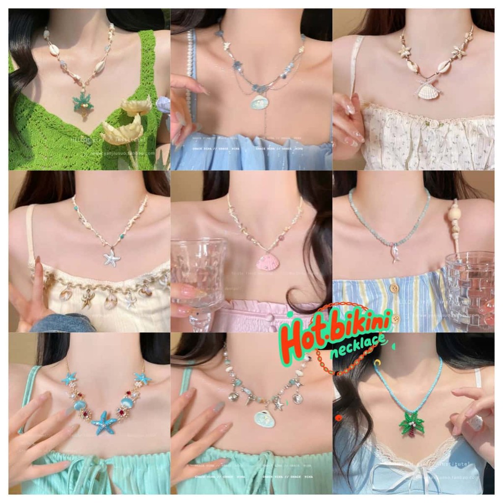 เครื่องประดับแฟชั่น สร้อยคอโซ่ จี้คอ เหมาะสำหรับการไปเที่ยวทะเล หลากหลายสไตล์ เหมาะสำหรับสาวๆ necklace
