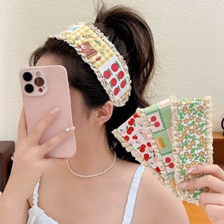 Headband สายคาดศีรษะแบบ Velcro สไตล์ชนบท ลูกไม้สดและหวาน