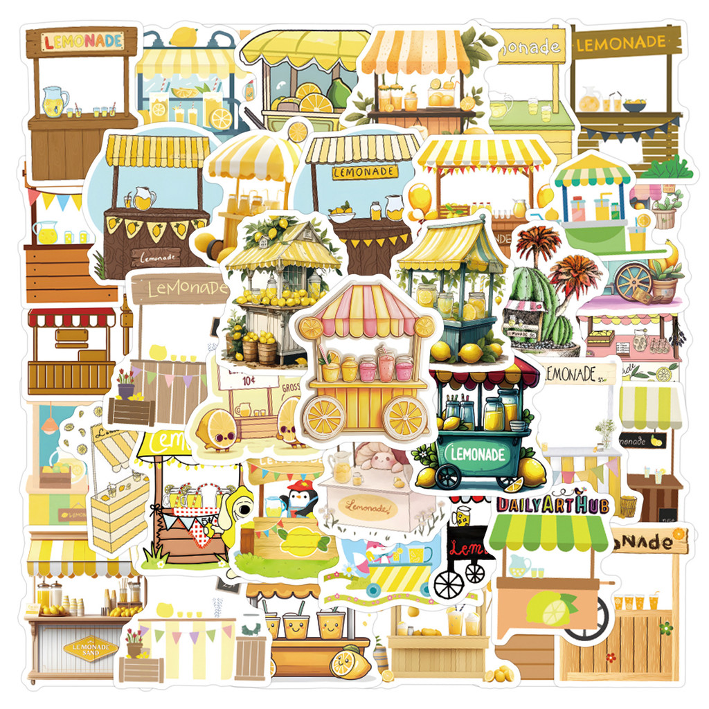 55 ชิ้น/เซ็ต Lemonade Stand สติกเกอร์รูปลอกกันน้ําสําหรับของเล่น
