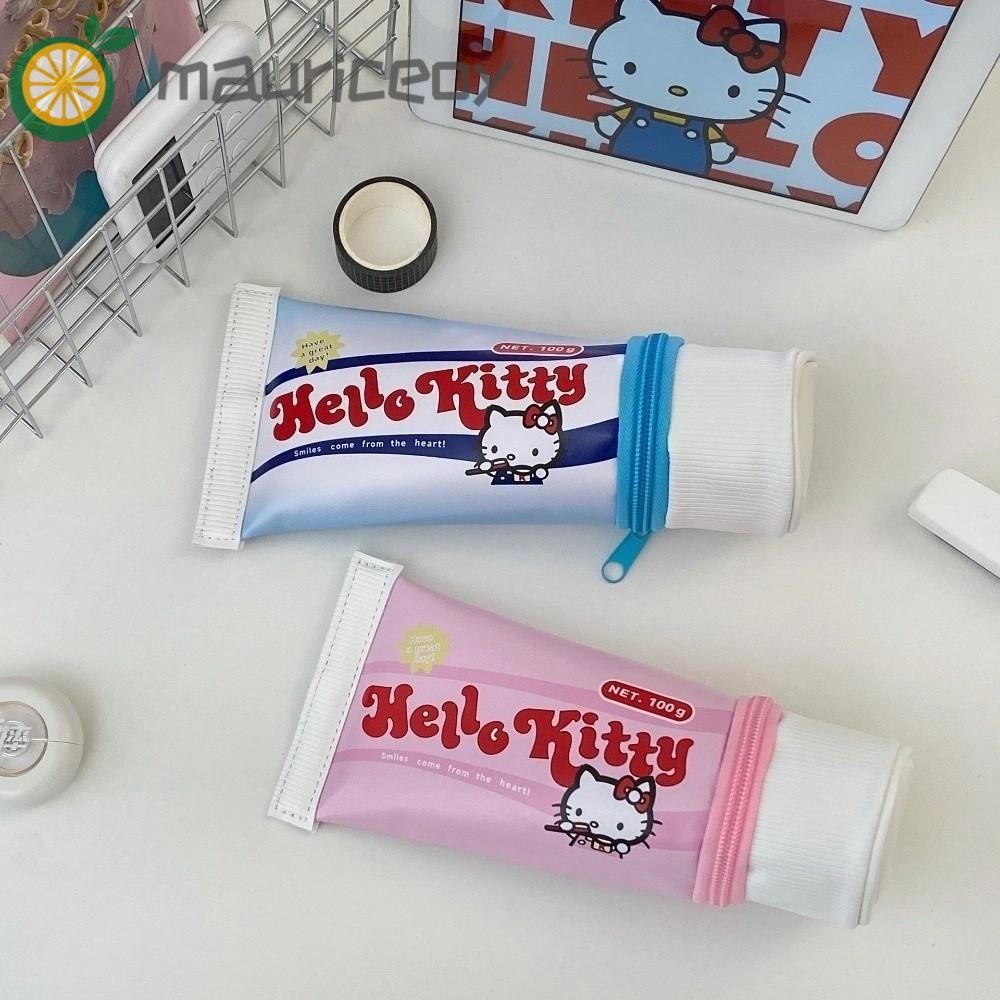 MAURICEOYA กล่องดินสอสไตล์เกาหลี,รูปทรงยาสีฟัน Desktop Storage Y2K Kitty กระเป๋าเครื่องเขียน, Aesthe