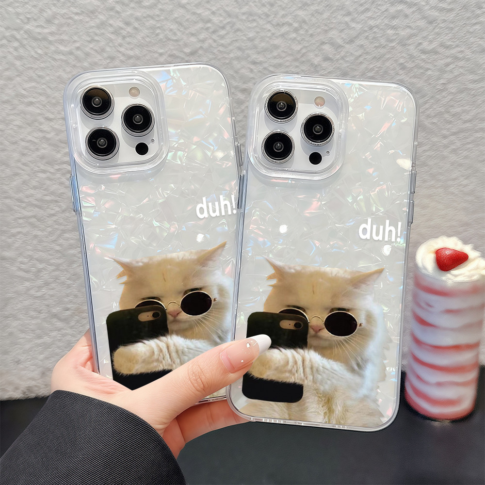 ✨ นี่ยม! ✨เคสพื้นหลังมันวาวเหมือนเปลือกหอย น่ารัก สําหรับIPhone16 14 13 12 11 6 7 8 plus Pro Promax X XR XSMAX BKWIMD071 - รูปที่ 4