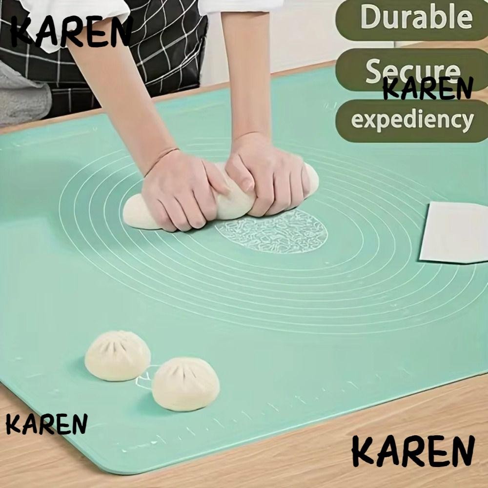 KARENGOODS แผ่นรองอบขนม, แผ่นรองนวดแป้งกันลื่นแบบไม่ติด, แผ่นรองแป้งนวดซิลิโคนแบบหนา