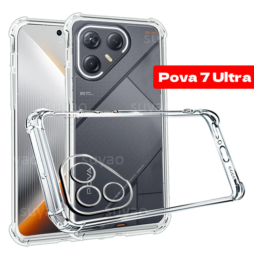 สําหรับ Tecno Pova 7 Ultra Pova7 Ultra Pro 2025 เคสโทรศัพท์ใสปลอก Pova7Ultra Pova7Pro กันกระแทก Soft