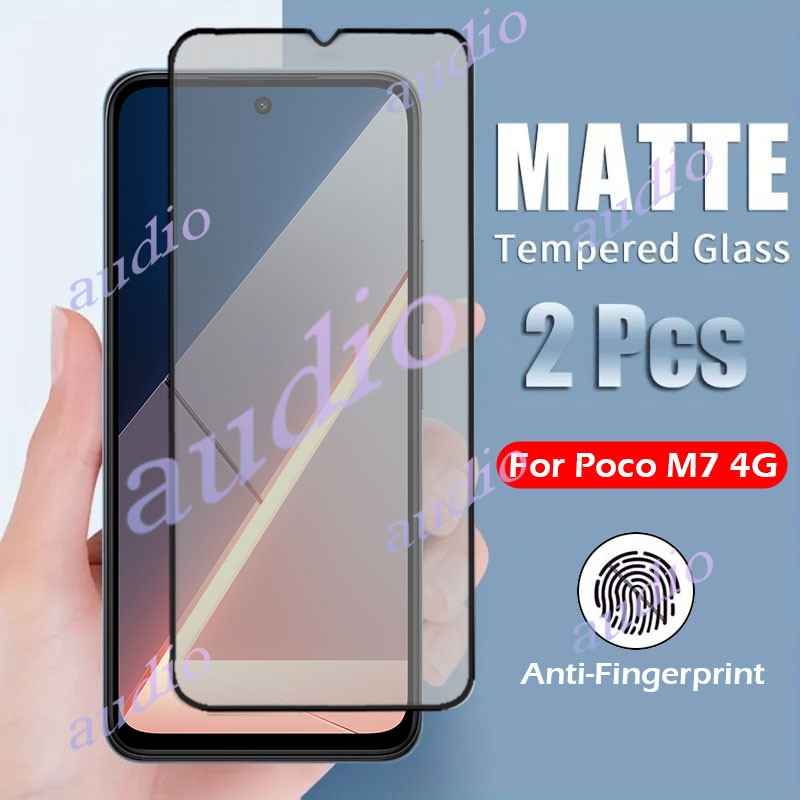 POCO M7 4Gคลุมทั้งหมดMatteกระจกนิรภัยสําหรับPoco M7 Pro PocoM7 Pro 4G 2025 Anti-Fingerprint Matteป้อ