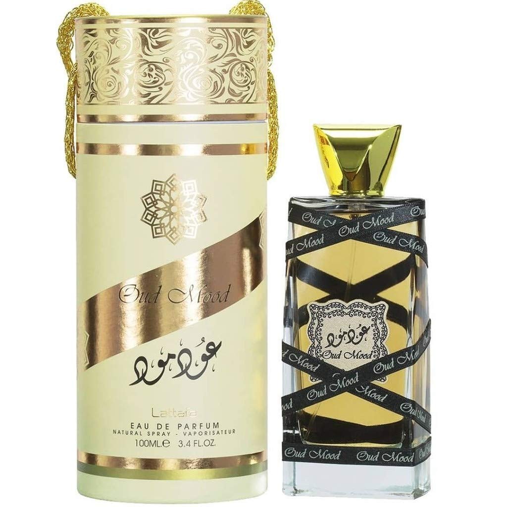 น้ําหอม Lattafa Oud Mood สําหรับสเปรย์ Uni Eau de Parfum, 3.4 ออนซ์