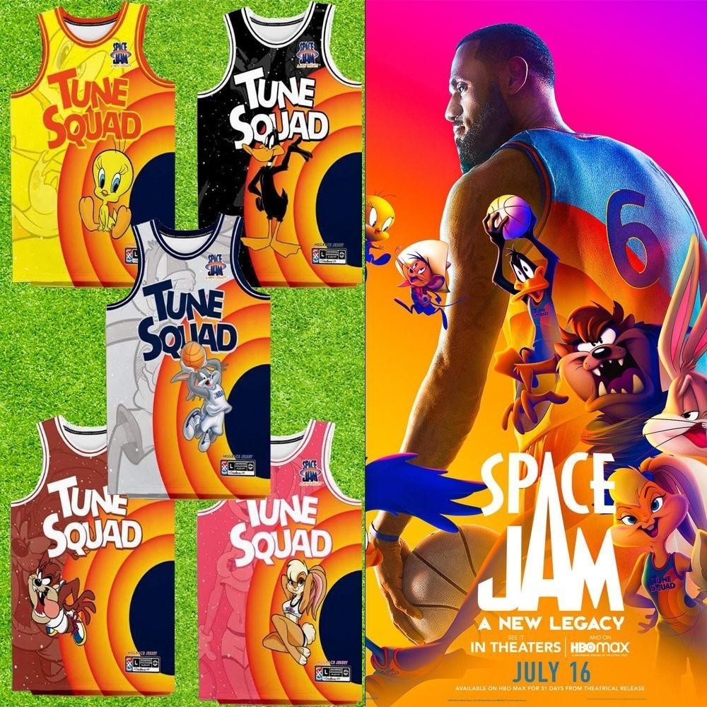 Jersey Movie Space Jam JAMES 6 23 Tune Squad เสื้อบาสเก็ตบอลกีฬา Air Slam Dunk แขนเสื้อเสื้อกล้าม