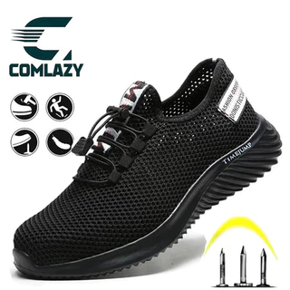🔥พร้อมส่ง🔥รองเท้าเซฟตี้ พื้นเหล็กแผ่น รองเท้า safety กันกระแทก กันแทง safety shoes ระบายอากาศไม่ร้อนเท้า size38-45