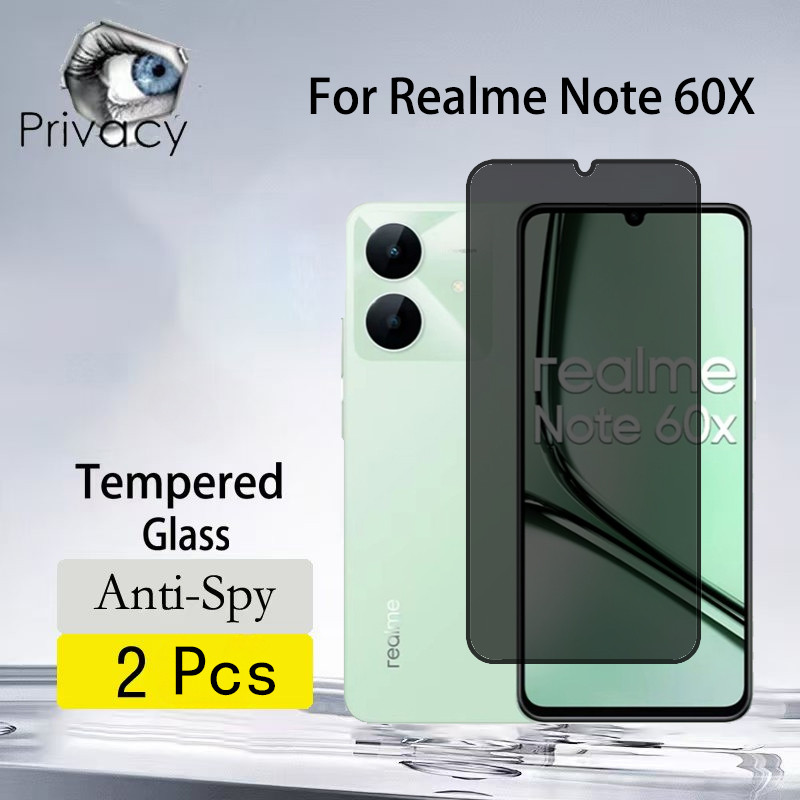 2 ชิ้นRealmeหมายเหตุ 60xความเป็นส่วนตัวกระจกนิรภัยAnti-Spyป้องกันหน้าจอสําหรับRelmeหมายเหตุ 50 60x 1