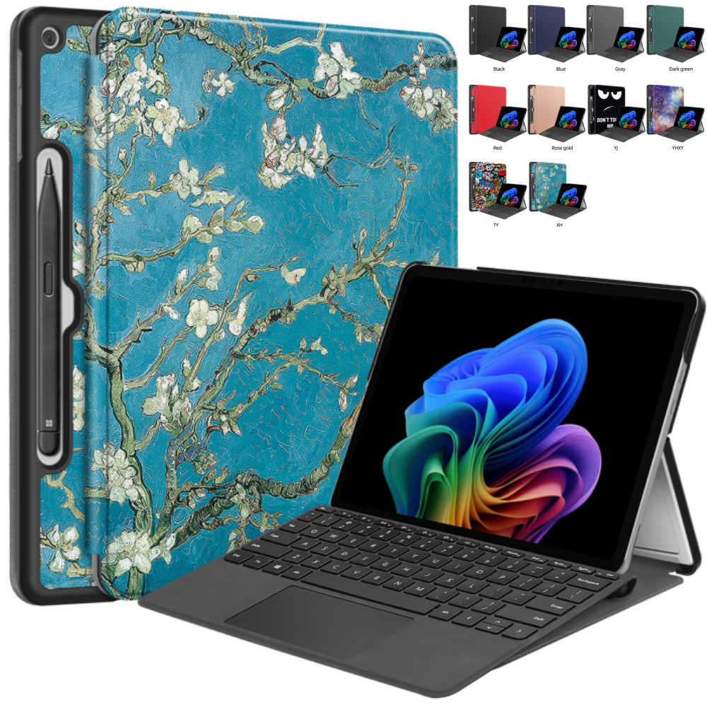 เคสสําหรับ Microsoft Surface Pro 12 12 นิ้ว 2025 แท็บเล็ตกันกระแทกขาตั้งหนัง PU สําหรับ Surface Pro 
