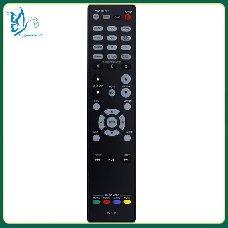 [betsy_eisenhower.th] รีโมทคอนโทรลสีดํา RC-1167 เปลี่ยนสําหรับ Denon AV Receiver AVR-2113 AVR-2113CI