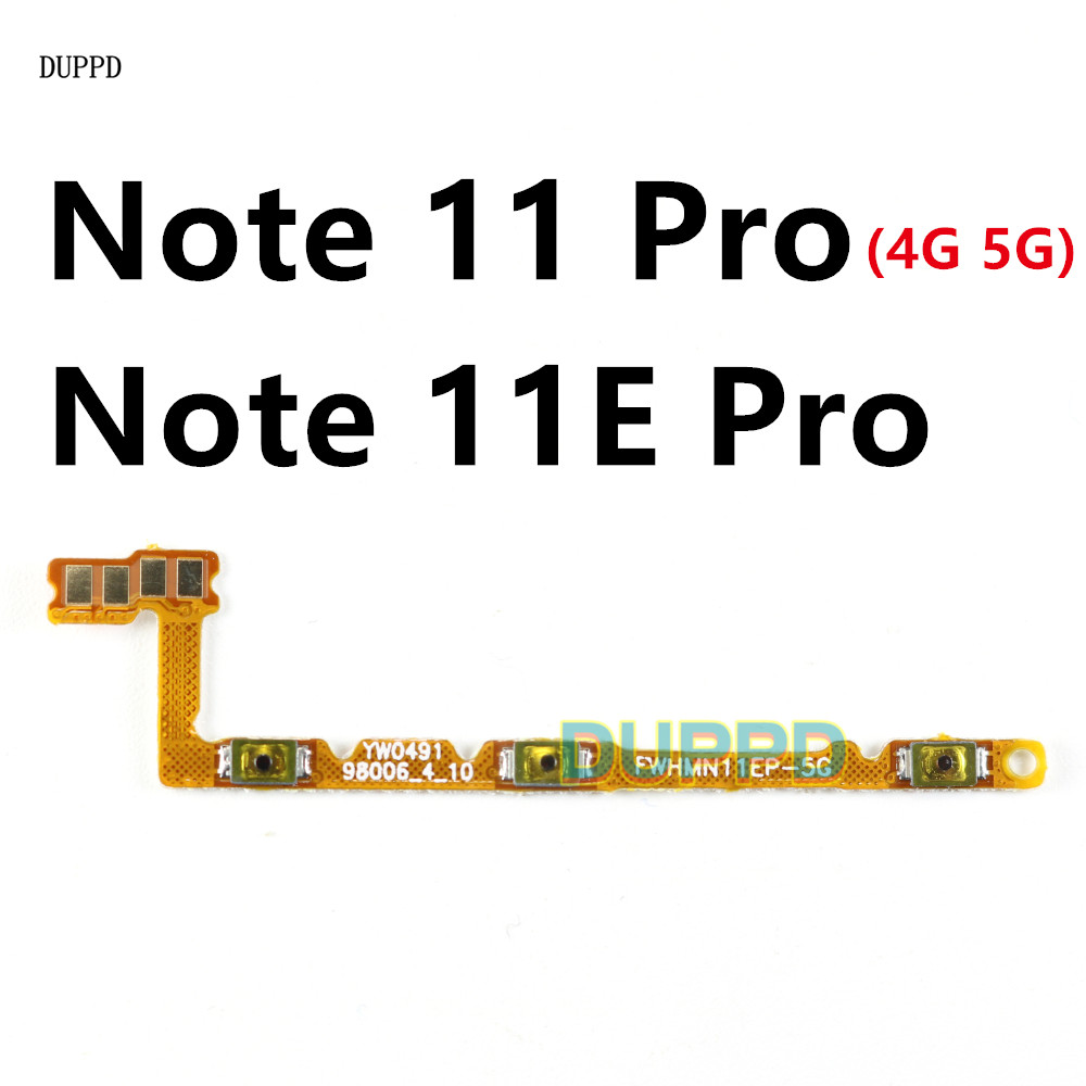 สําหรับ Xiaomi Redmi หมายเหตุ 11 11E Pro 4G/5G 11Pro 11EPro ปุ่มด้านข้าง Flex Cable Power On Off Vol