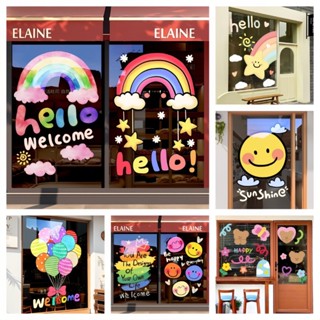 COD สติ๊กเกอร์สูญญากาศ สายรุ้ง หมีน้อย รูปแบบหน้ายิ้ม สไตล์ก…