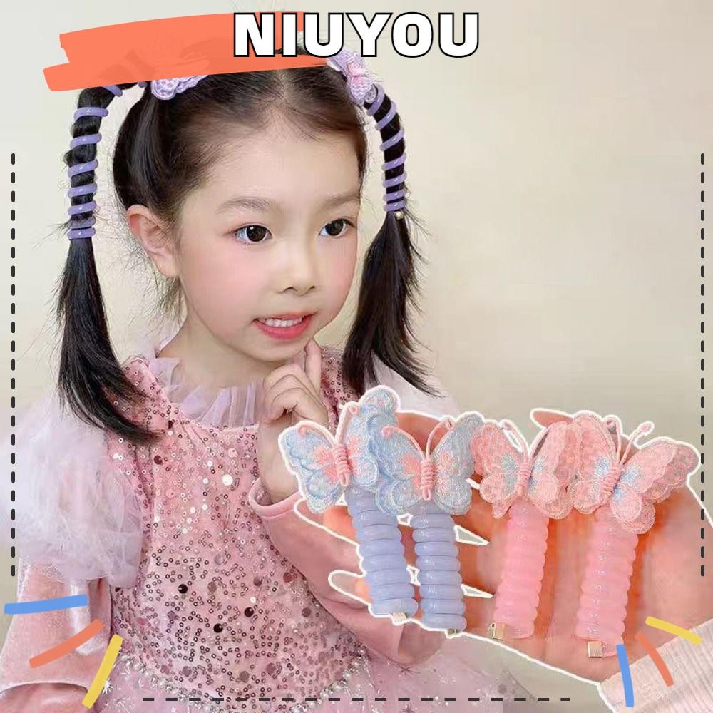 NIUYOU แท่นจัดเก็บของแต่งผม, สายคล้องคอโทรศัพท์ยืดได้ลายผีเสื้อ, เครื่องประดับผมสำหรับเด็กสา&nbsp;