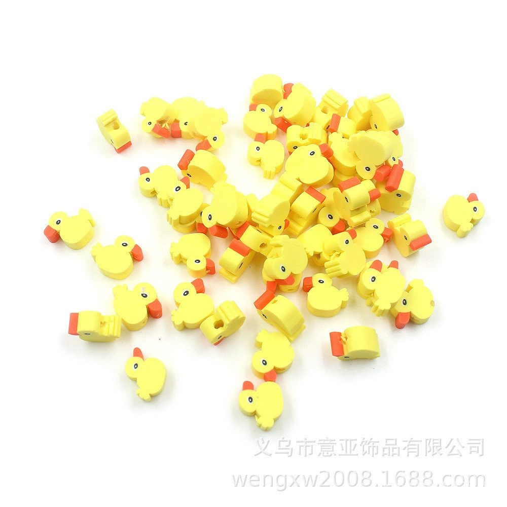 การ์ตูนการ์ตูน1,000เด็กทําเองนุ่มเครื่องปั้นดินเผาอุปกรณ์เสริมเป็ดน้อยสีเหลืองหนึ่งแพ็คที่ทําด้วยมือ