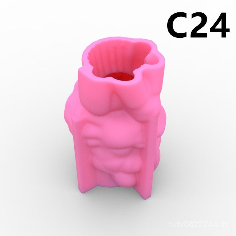ซิลิโคนกระถางดอกไม้ 3D แม่พิมพ์สาว DIY เค้กผู้ถือปากกาสร้างสรรค์ตกแต่ง C24 Lollipop เทียนน้ํามันหอมร