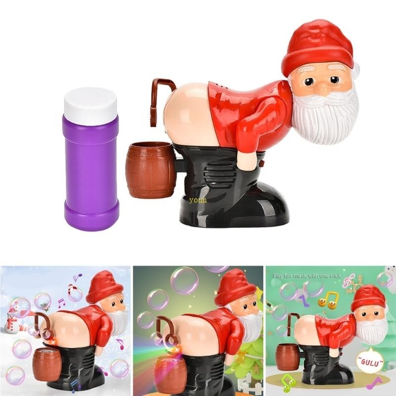 Youn Prank Bubble Blowing Santa Christmas Bubble Maker ของเล่นสําหรับเพื่อนตลกอัตโนมัติ Santa Bubble Machine Goodie BagFi