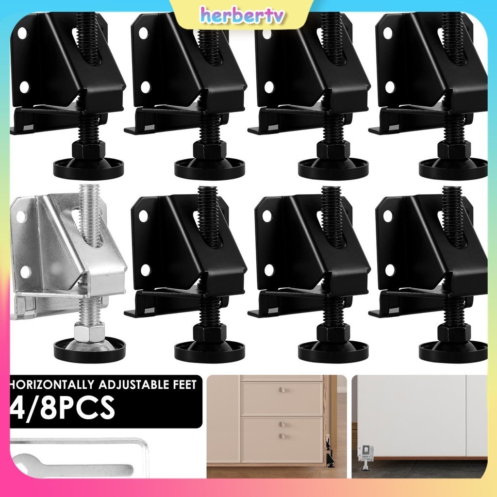 4/8 ชิ้นเฟอร์นิเจอร์ Leveling ฟุต 0-2 นิ้วปรับความสูง Heavy Duty ตู้เสื้อผ้าขา Leveler SHOPSBC5429