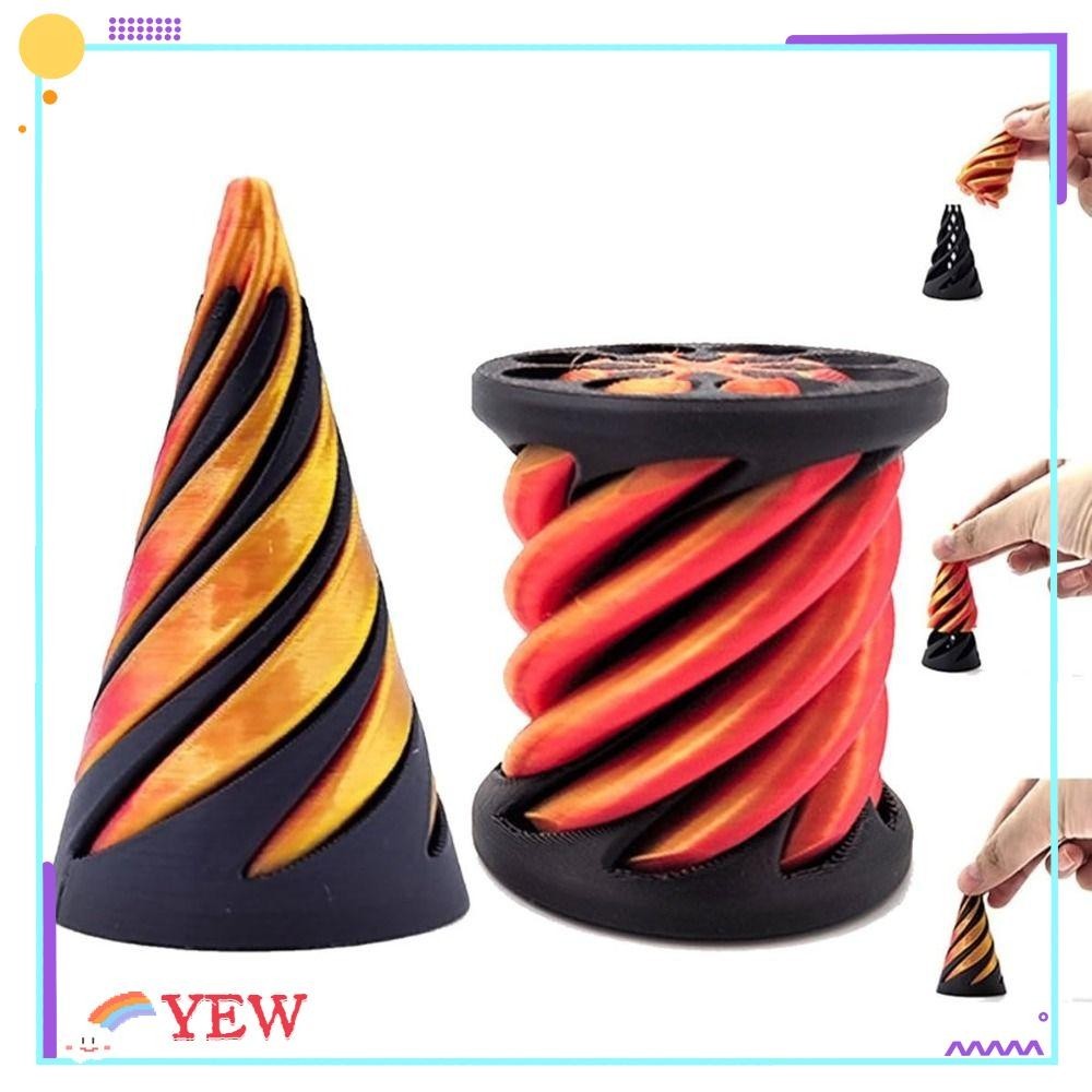 Yew พิมพ์เกลียวกรวยของเล่น,เครื่องประดับตกแต่ง Impossible Spiral Cone Fidget ของเล่น,เกมคณิตศาสตร์การพัฒนาสติปัญญา Vortex ด้าย Illusion Helix สกรูของเล่นสําหรับเด็ก