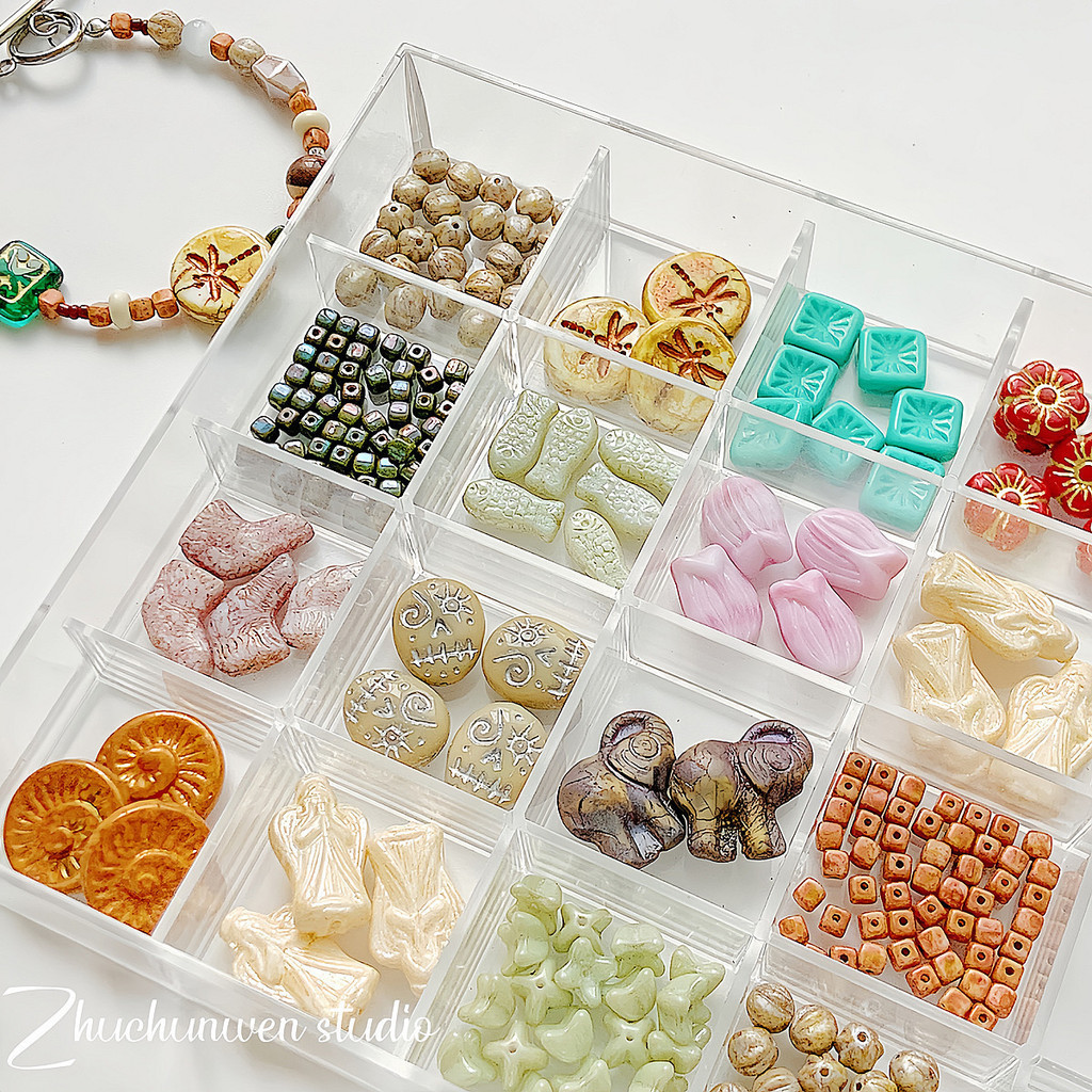 ลูกปัดแก้วเช็กนำเข้าแบบคลาสสิกเรโทร DIY วัสดุทำลูกปัดทำมือ สร้อยข้อมือ สร้อยคอ เครื่องประดับ ลูกปัดห