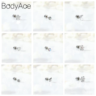 Bodyace 1 Pc 20G Rainbow ดอกไม้ต่างหู Star Ear Stud กระดูกอ่อนเจาะหู Conch ต่างหู Moon Body เครื่องประดับ