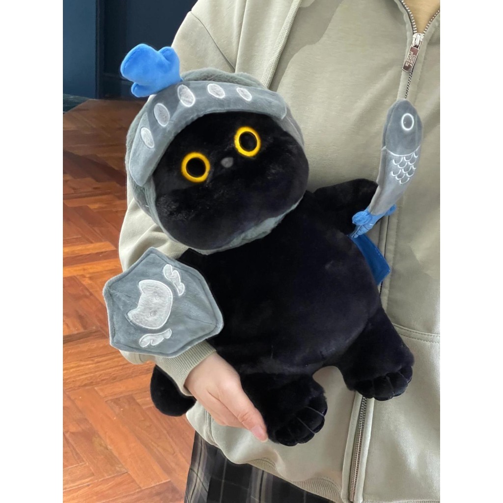 ใหม่อัศวินแมวของเล่นตุ๊กตาน่ารักแมวดําอัศวินตุ๊กตาแมวสร้างสรรค์ของขวัญวันเกิดที่ถอดออกได้40เซนติเมตร20เซนติเมตร - รูปที่ 7