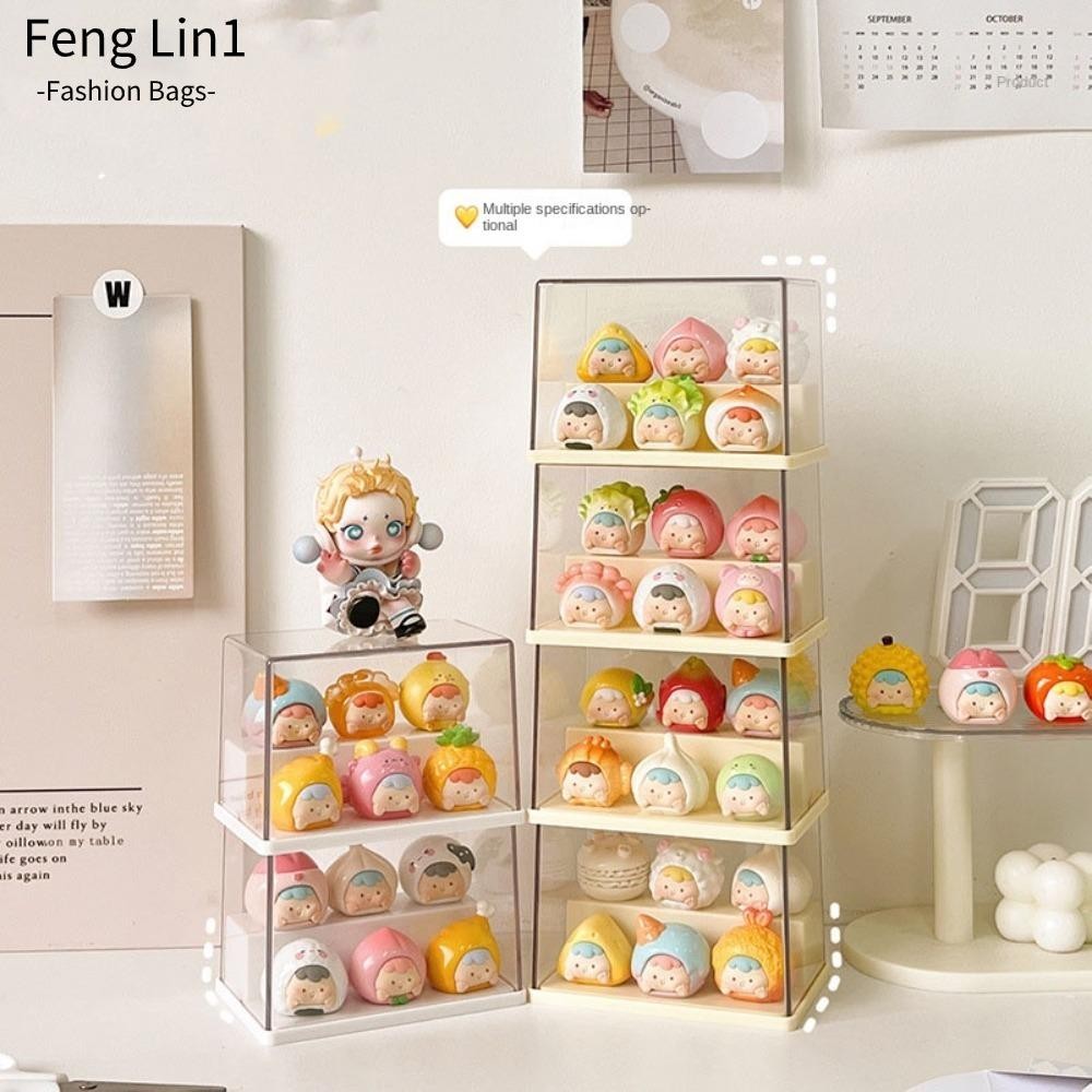 Fengling ตู้โชว์กล่อง Pop Mart, กล่องเก็บของแบบถอดได้ตุ๊กตากล่องเก็บของตัวเลข, อุปกรณ์ตุ๊กตา DIY โปร่งใส Pop Mart ตัวเลขจอแสดงผล
