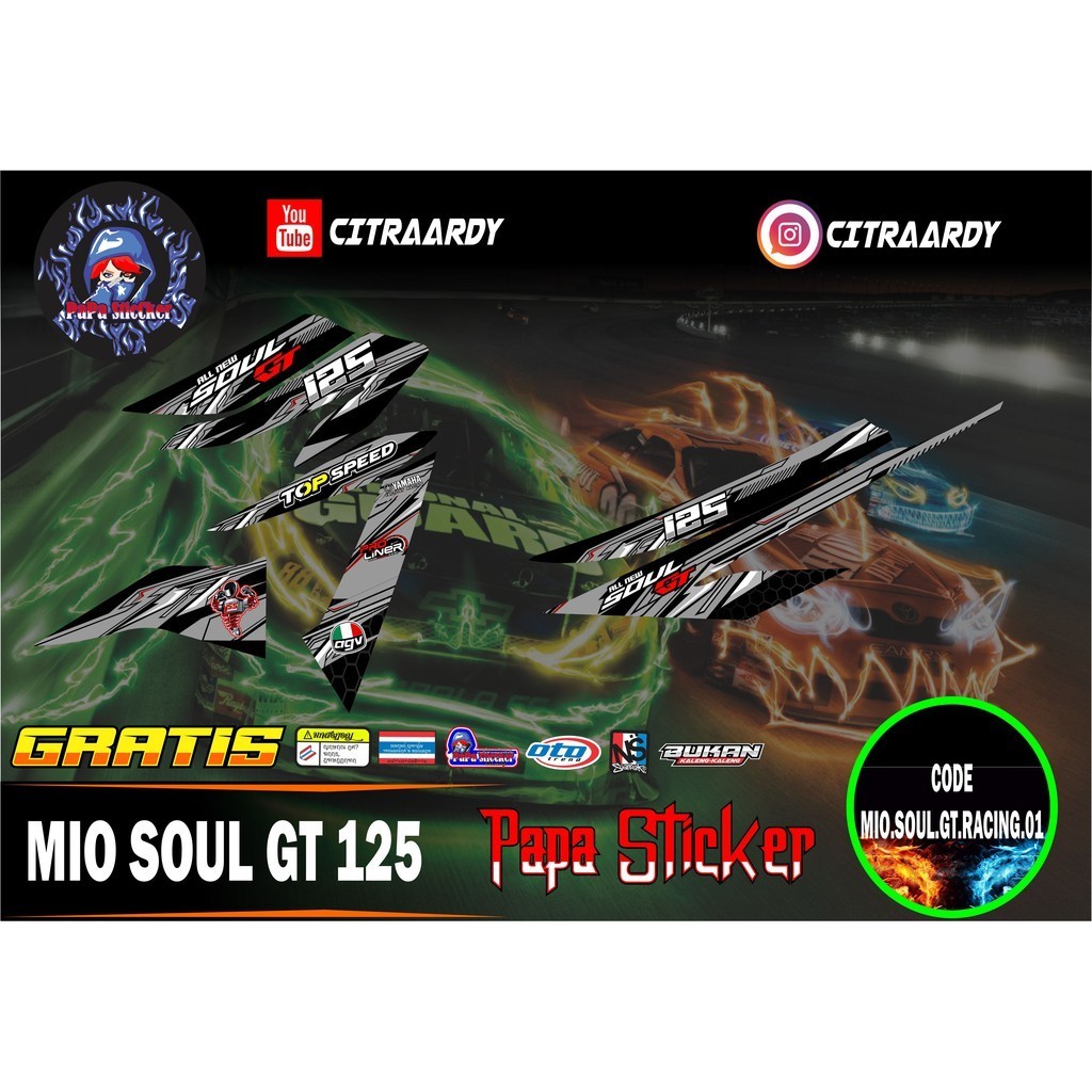 Striping MIO SOUL GT 125 ALL NEW - รายชื่อสติ๊กเกอร์ Striping Variations Yamaha MIO SOUL GT 125