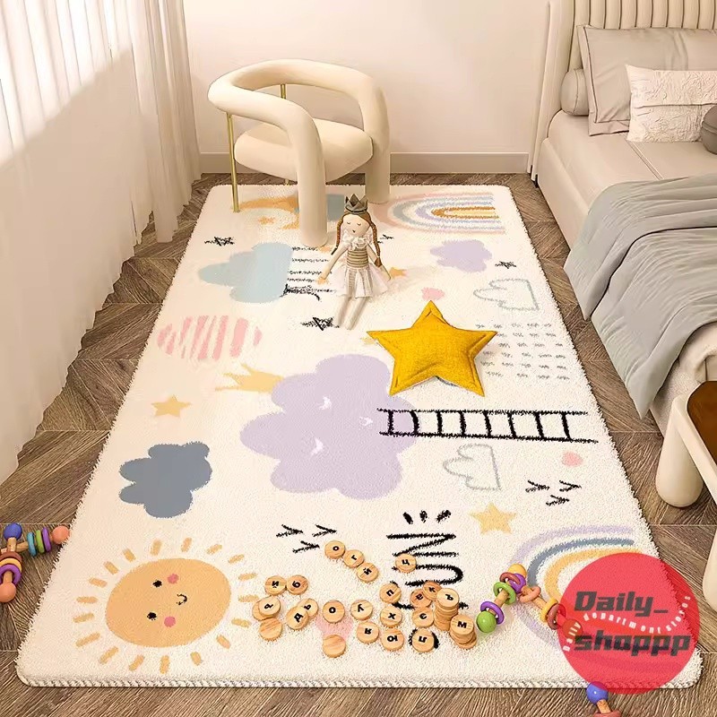 พรมปูพื้นห้อง 40x60/40x120cm ขนนุ่ม กันลื่น ลายน่ารัก แต่งบ้าน