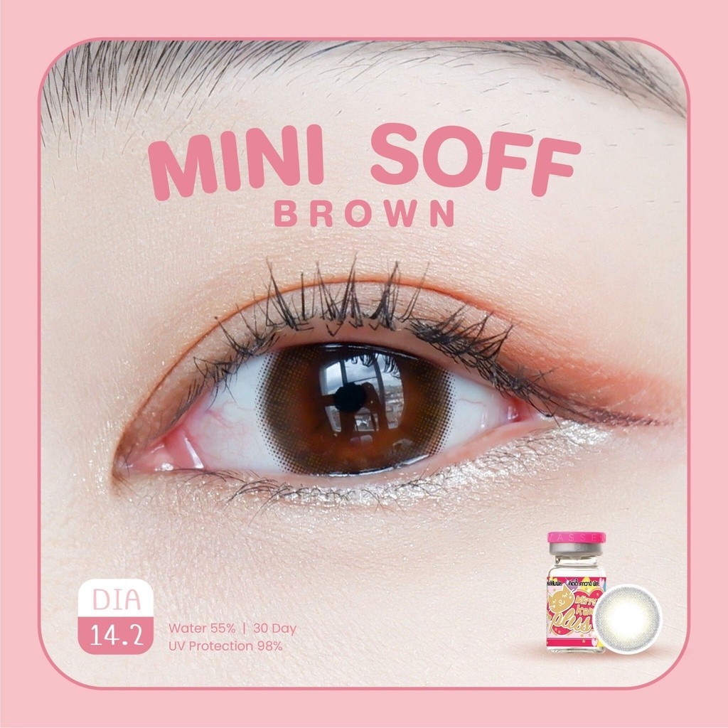 คอนแทคเลนส์(มินิ)🔥Mini Soff🔥(Kitty Kawaii) สี : Brown / Gray / Black รายเดือน มีค่าสายตา