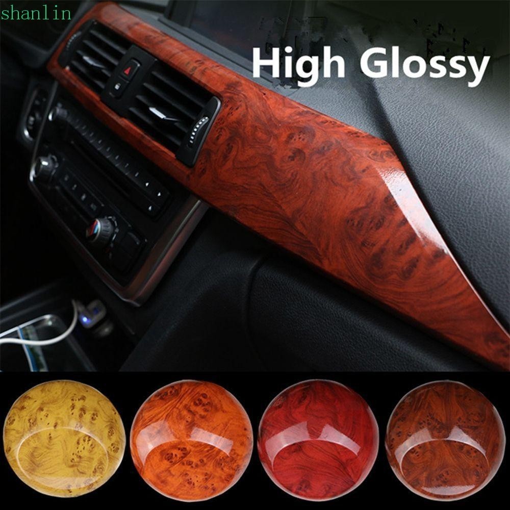 Shanlin Auto Decal เปลี่ยนสี 30x100 ซม.DIY 1M ฟิล์มห่อรถป้องกันร่างกายลายไม้