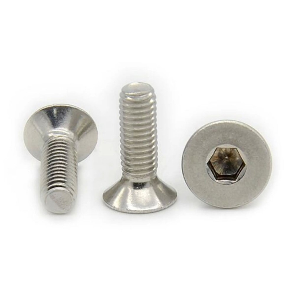 10pcs M3 M4 M5 M6 สแตนเลสหัวแบนสกรู Countersunk Hex ซ็อกเก็ตหมวก Bolt Countersink Bolt