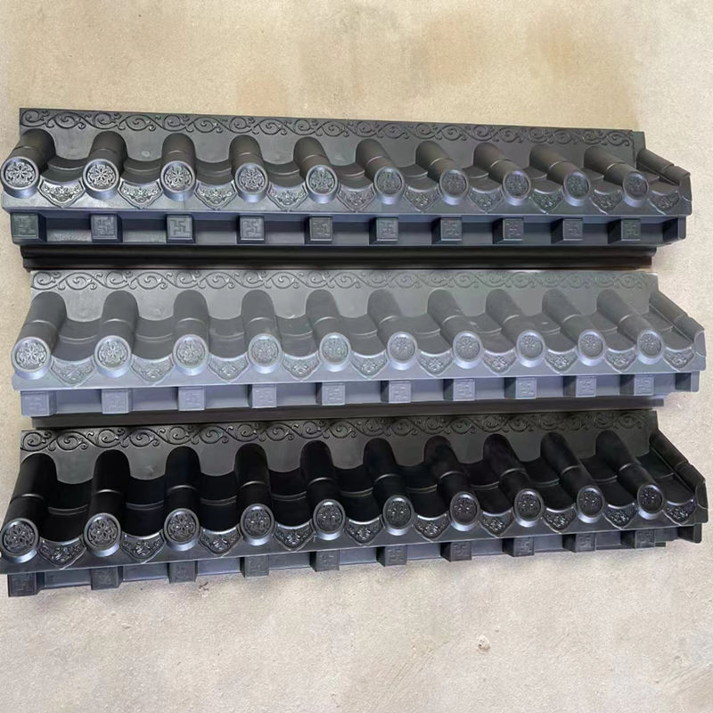 Non-support anti-corrosion waterproof antique resin tile integrated eaves + three-dimensional door h