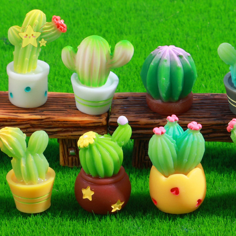 [JBTH] จําลองกระบองเพชร Succulent Micro Landscape Figurine Miniature Mini เครื่องประดับ DIY Home Des