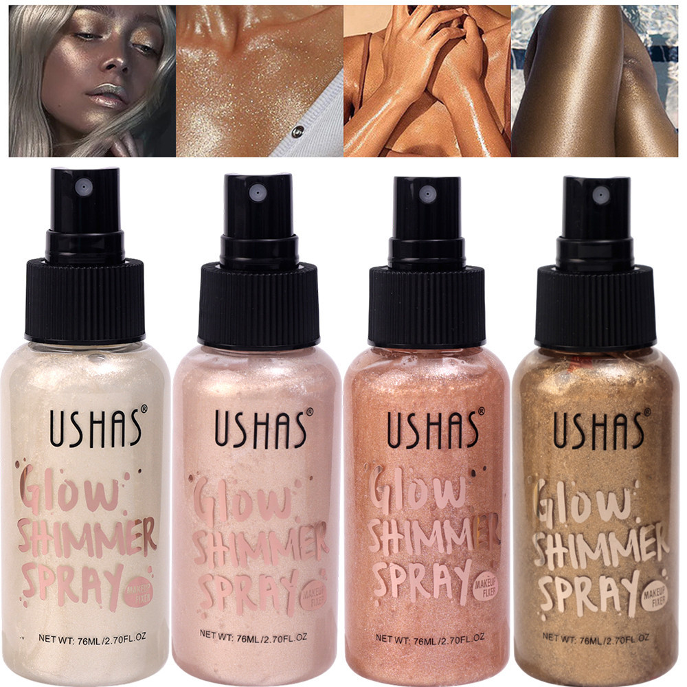 4 สี Liquid Highlight Brightening Foundation คอนซีลเลอร ์ ยาวนานกันน ้ ํา Glitter Body Face ไหล ่ ขา Highlight