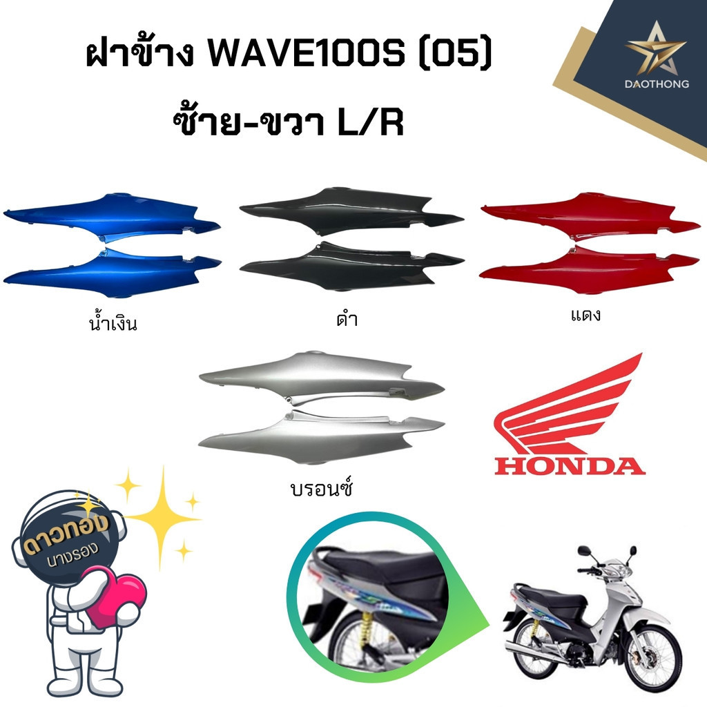 ฝาข้างเวฟ100S ปี2005 ฝากระเป๋า รุ่นมียูบ็อกซ์ UBOX ซ้าย-ขวา L/R (xคู่)
