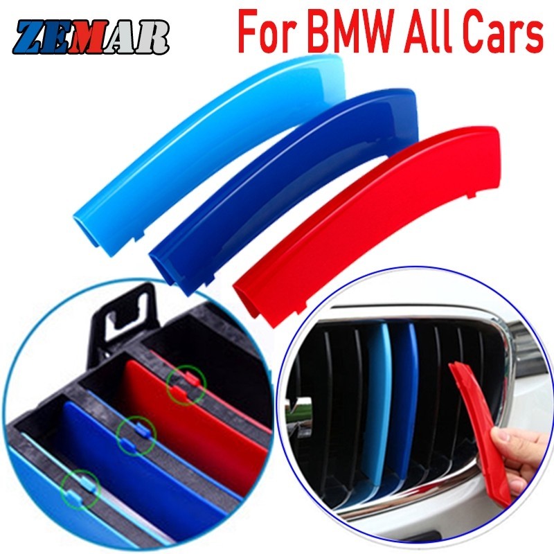 Bmw 1/3/4/5/6/7/X Series ด้านหน้า Grille Trim Sport Strips Cover Power Performance สติกเกอร์สําหรับ 