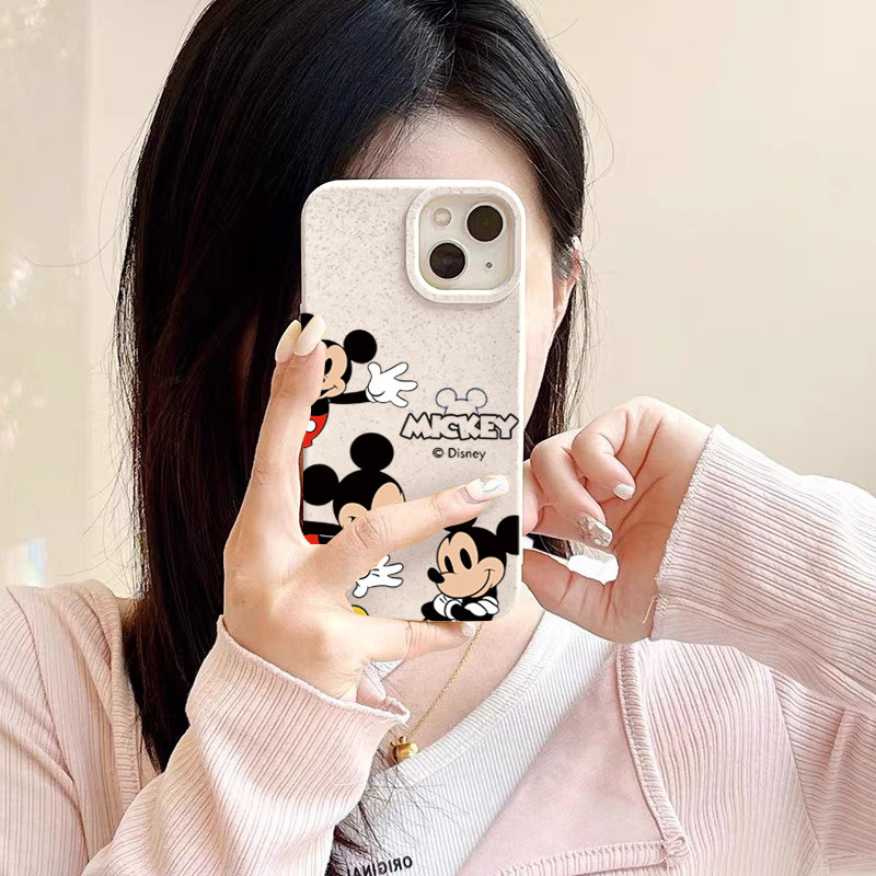 กรณีโทรศัพท์ อะนิเมะ ป้องกันการชนกัน iPhone 7 8 Plus 15PRO XR XS X 11 13 12 14 Pro Max ดิสนีย์มิกกี้