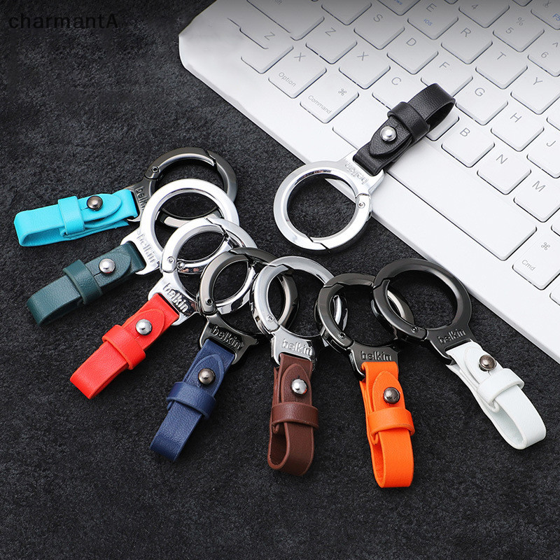 CharmantA ส่วนบุคคล Anti Loss Key จี้หนังพวงกุญแจกุญแจรถแบบพกพา Carabiner เข็มขัดเอวหัวเข็มขัดแหวนสําหรับชาย VN