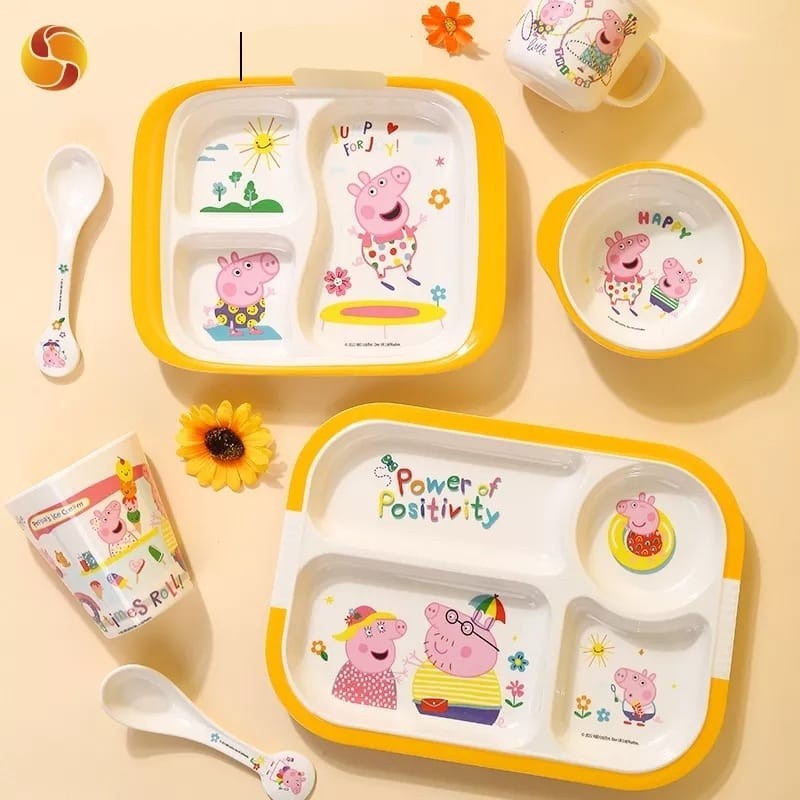 อาหารเย็นเมลามีนเกรดอาหารสําหรับเด็กพร้อมเดือยหมู peppa น่ารัก (OTH405 / OTH406 / OTH444 / OTH445 / 