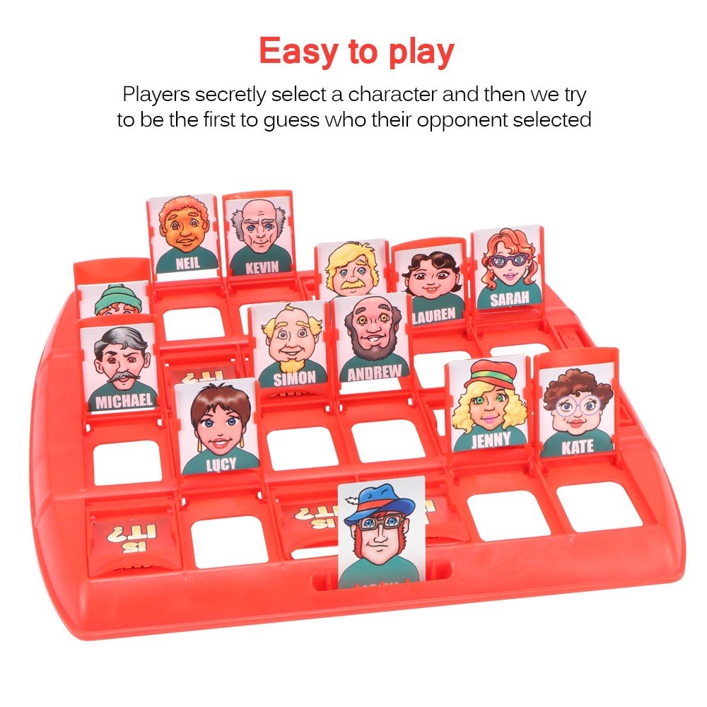 GeeToy WHO IS IT เกมกระดานฝึกความจำตรรกะสำหรับเด็ก การเดาครอบครัวแบบตลก ของเล่นเพื่อการศึกษาแบบมอนเตสเซอรี ของขวัญ - รูปที่ 2