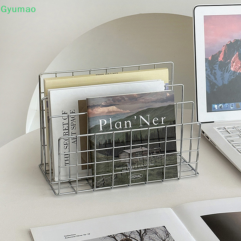 [Gyu] Ins Minimalist Iron Desktop Storage Rack Organizer ตารางจัดระเบียบชั้นวางหนังสือเอกสารโต๊ะชั้นเก็บอเนกประสงค์ TH