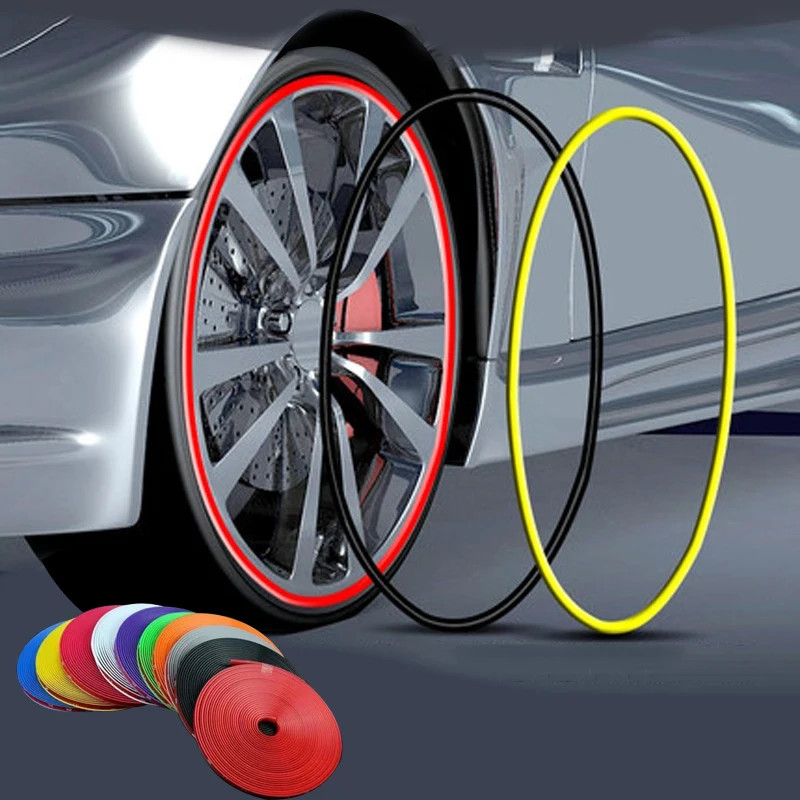 8M ม้วนขอบใบมีดรถสีล้อขอบ Protectors Decor Strip ยาง Guard Line ยาง Mounding Trim ยาง