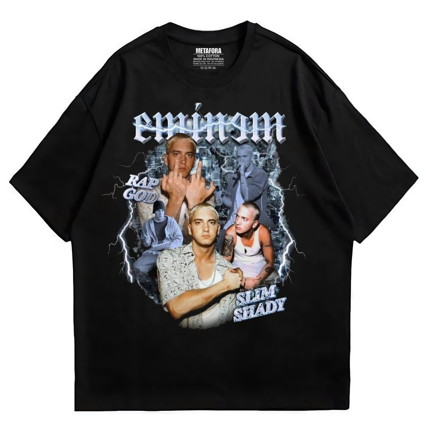 Eminem Vintage T-shirt เสื้อยืดแขนสั้นสีดํา